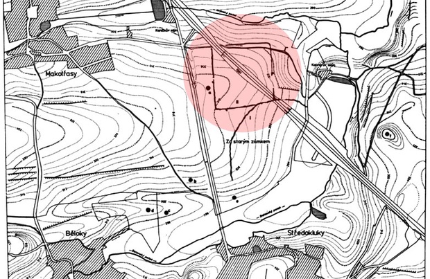 Mapa se stavbou silnice